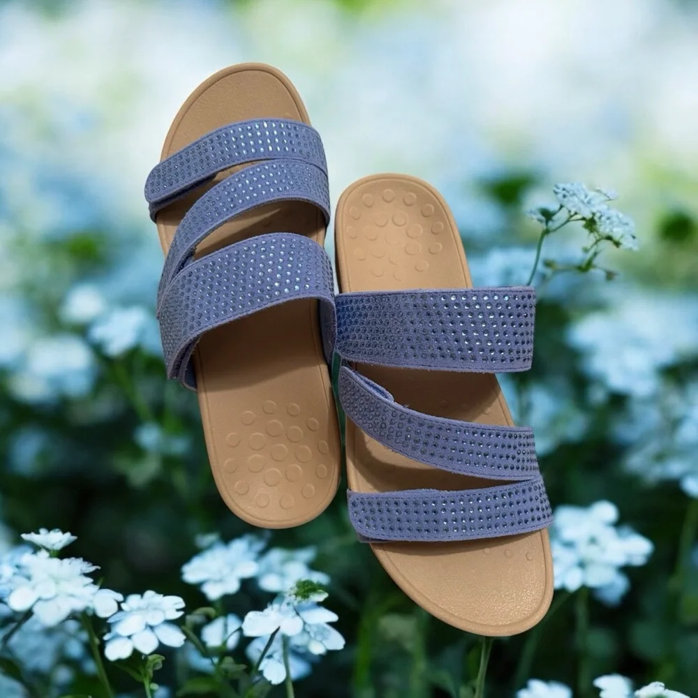 Women's Vionic  Periwinkle Blue Slide Sandals in size 9 Style Pacific Alexis